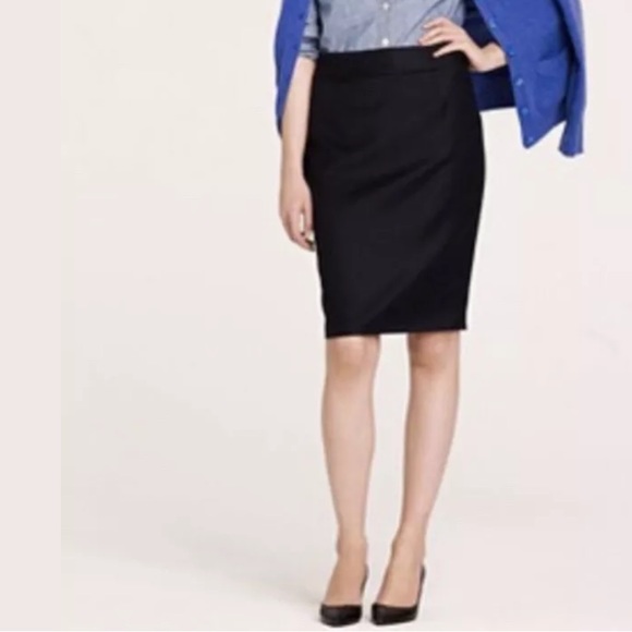 J. CREW Black Ponte Knit Skirt Straight Pencil Classic Style Vintage Career Vtg - Picture 9 of 9